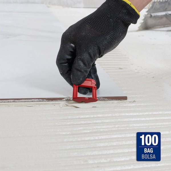 LASH XL Red 1/8 in. W Plastic Clip Tile Leveling System (100-Pack)