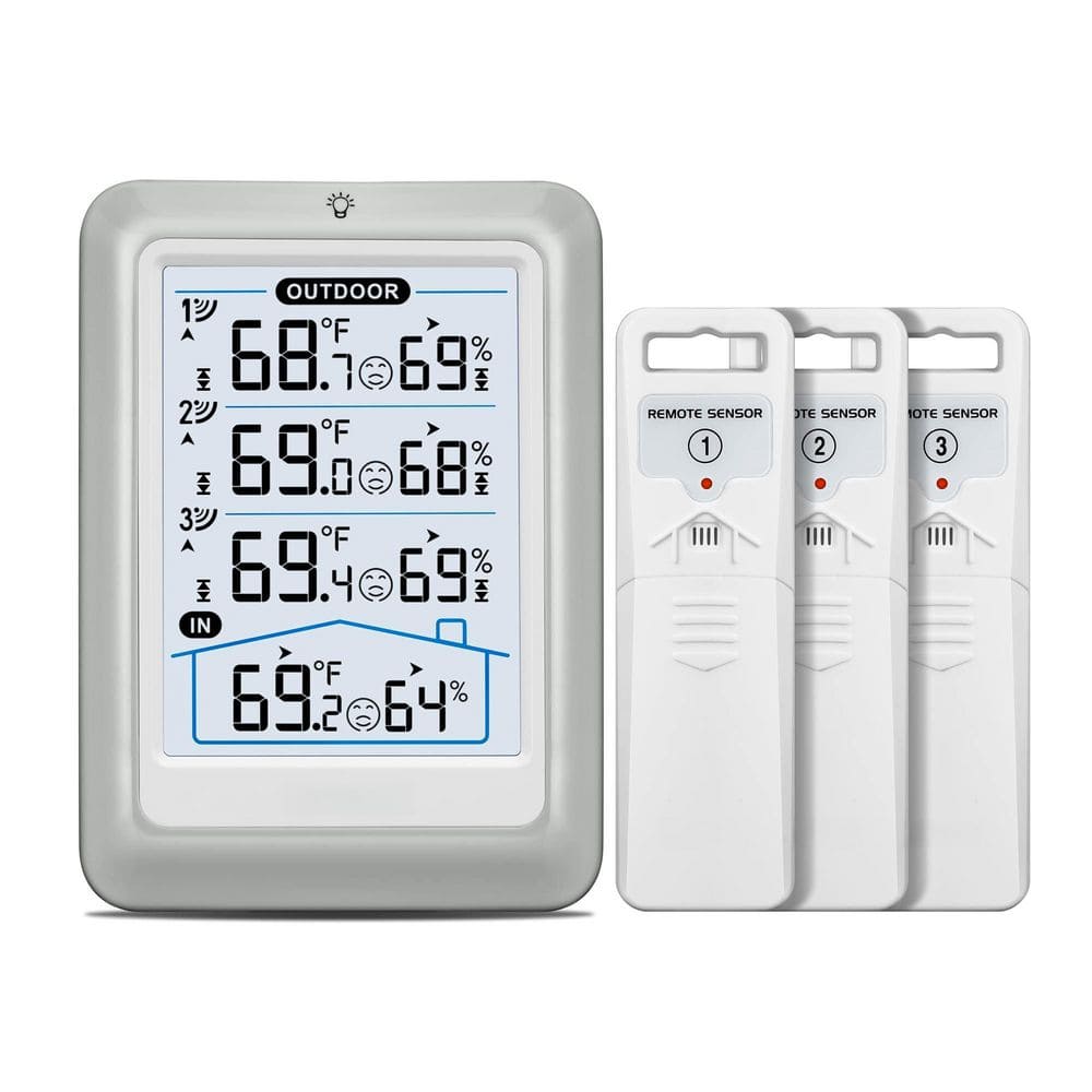 Indoor Outdoor White Wireless Digital Thermometer with 330 ft. Range Sensor, 4.5 in. Display and Adjustable Backlight price history on PriceWatchPro