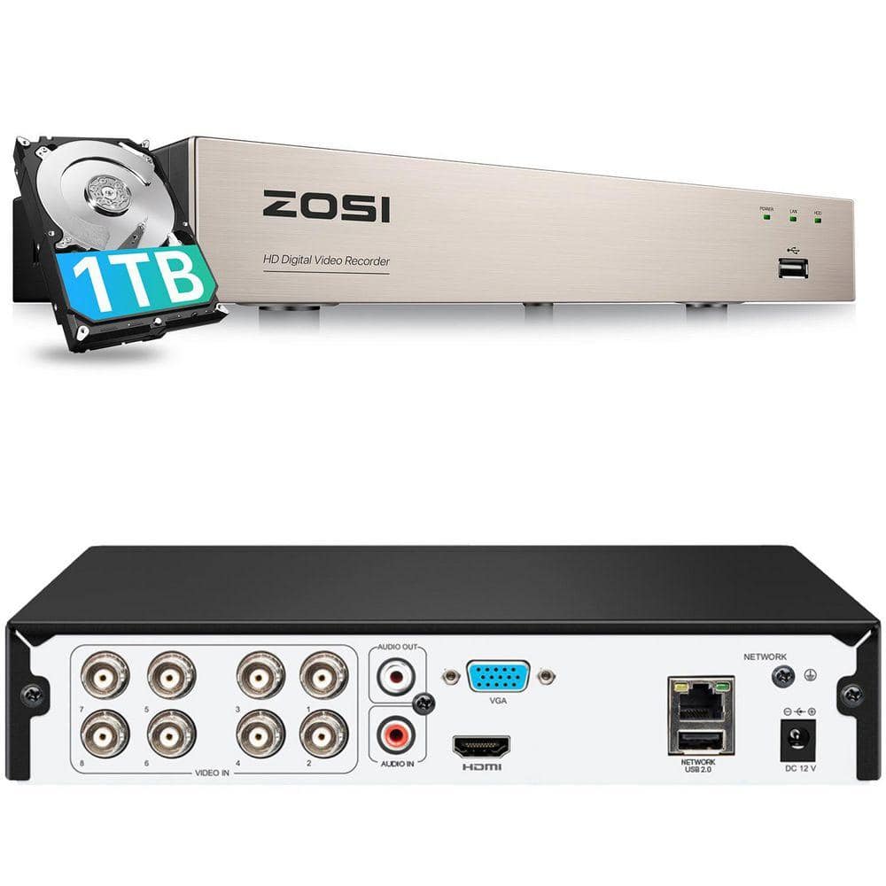 ZOSI 3K Lite 8 Channel 4 in 1 HD TVI CCTV DVR Player for 960H