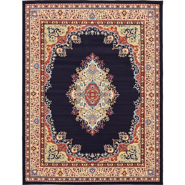 Unique Loom Reza Washington Navy Blue 9' 0 x 12' 0 Area Rug
