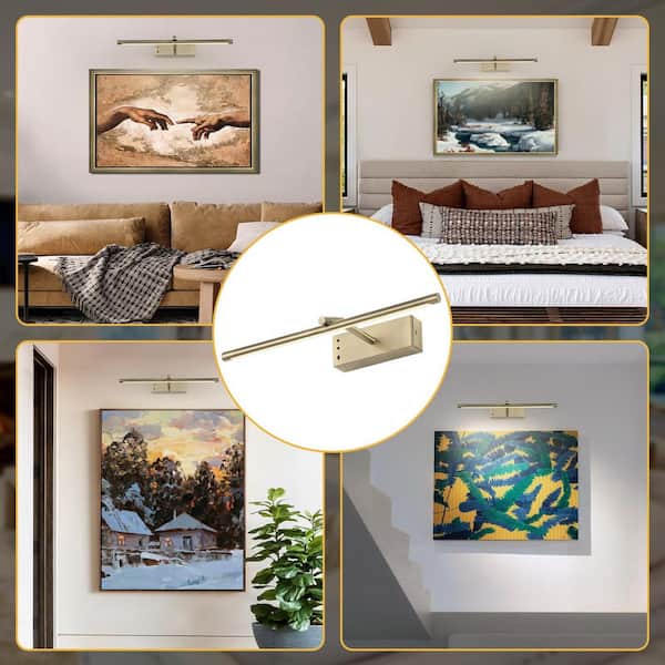 15.5 in Dimmable LED Picture Light with Remote Control and Swivel, Antique Bronze Artwork Lighting for Walls