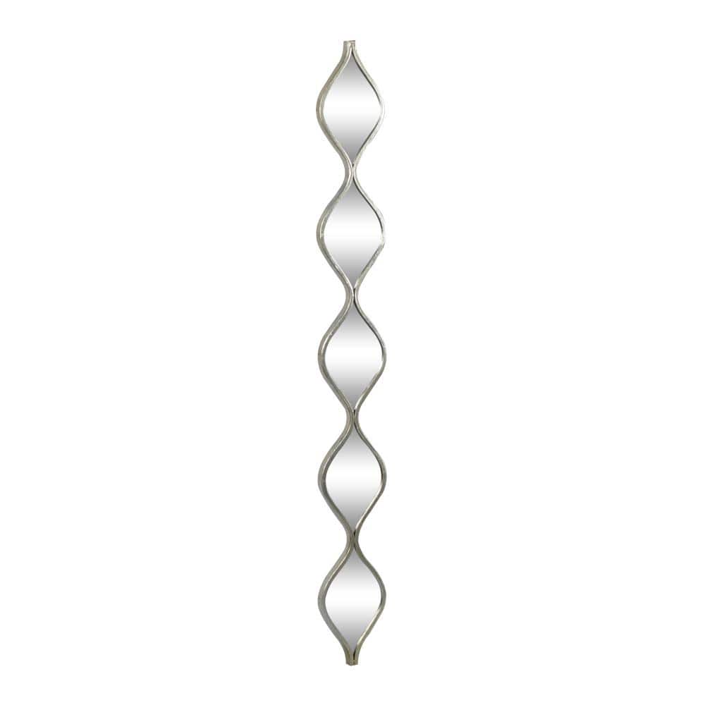 Silver Slim Stacked Chain Geometric Wall Mirror 7" x 58"