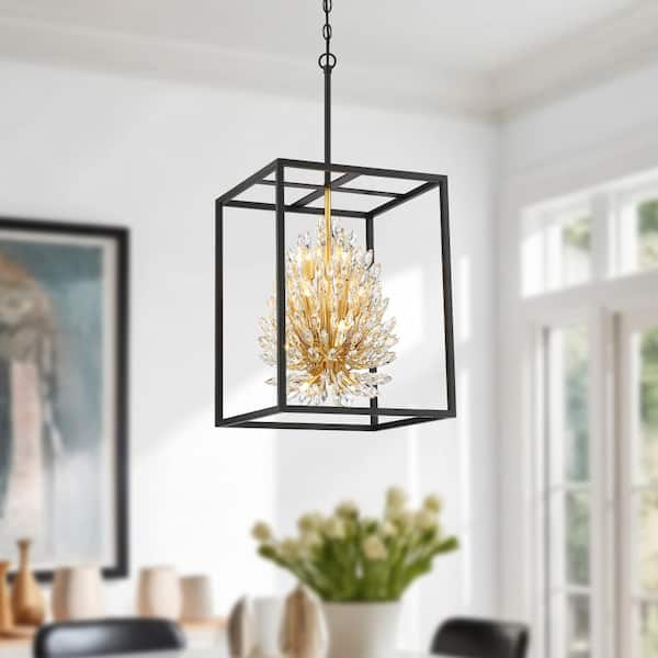 32"H 20-Light Modern Crystal Starburst Chandelier in Open Frame for Dining Room Kitchen Island