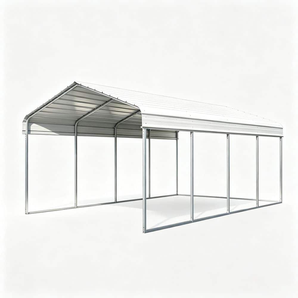 10 ft. W x 20 ft. D x 8.86 ft. H White Stainless Steel Heavy Duty Carport for Vehicles, Boats & Equipment price history on PriceWatchPro