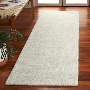 Abstract Sage/Ivory 2 ft. x 8 ft. Geometric Speckled Runner Rug