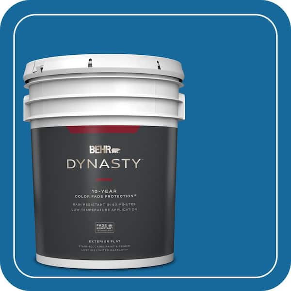 BEHR DYNASTY 5 gal. #P500-7 Cosmic Cobalt Flat Exterior Stain-Blocking Paint & Primer