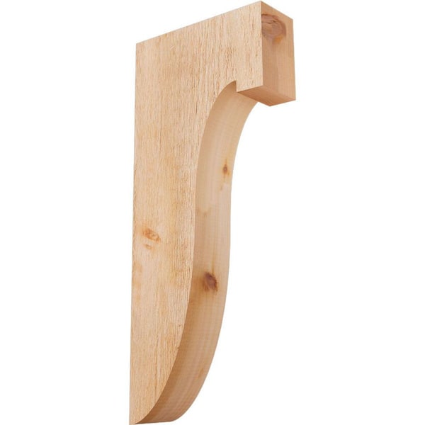 Ekena Millwork 4 in. x 12 in. x 28 in. Western Red Cedar Del Monte Rough Sawn Corbel