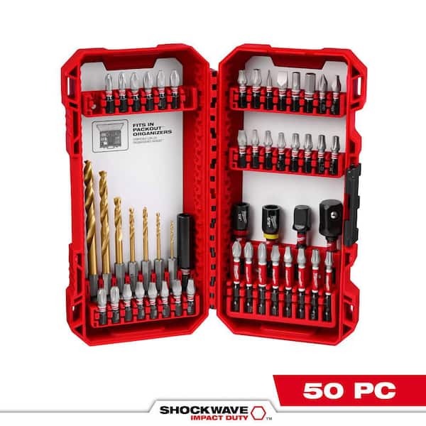 SHOCKWAVE Impact Duty Drill and Alloy Steel Screw Driver Bit Set (50-Piece)