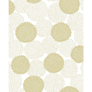 Blithe Gold Floral Paper Strippable Roll (Covers 56.4 sq. ft.)