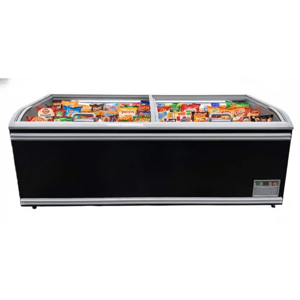 83 in. 21.7 cu. ft. Commercial Manual Defrost Chest Freezer Combined Island Freezer Showcase Merchandiser in Black