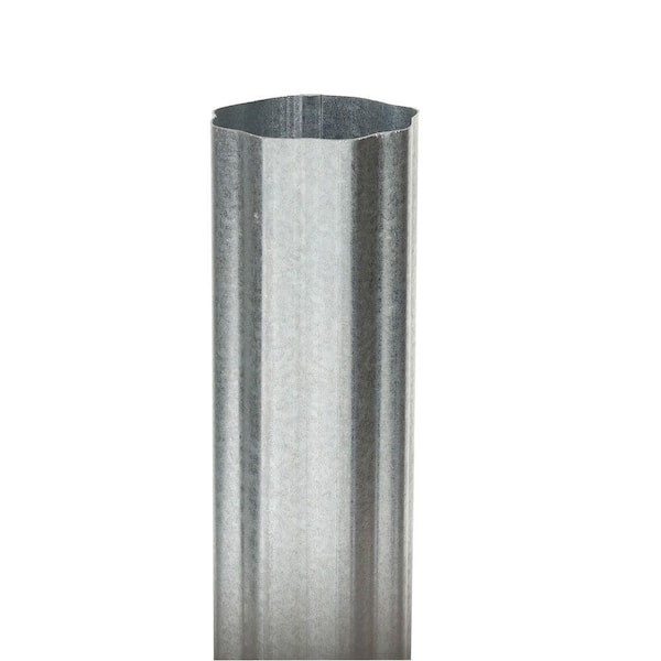 Amerimax Home Products 3 in. x 10 ft. Mill Finish Galvanized Steel Corrugated Round Downspout