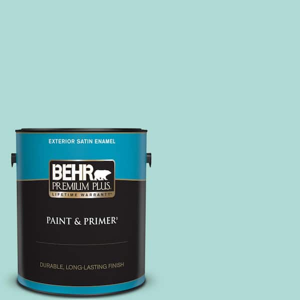 BEHR PREMIUM PLUS 1 gal. #M450-3 Wave Top Satin Enamel Exterior Paint & Primer