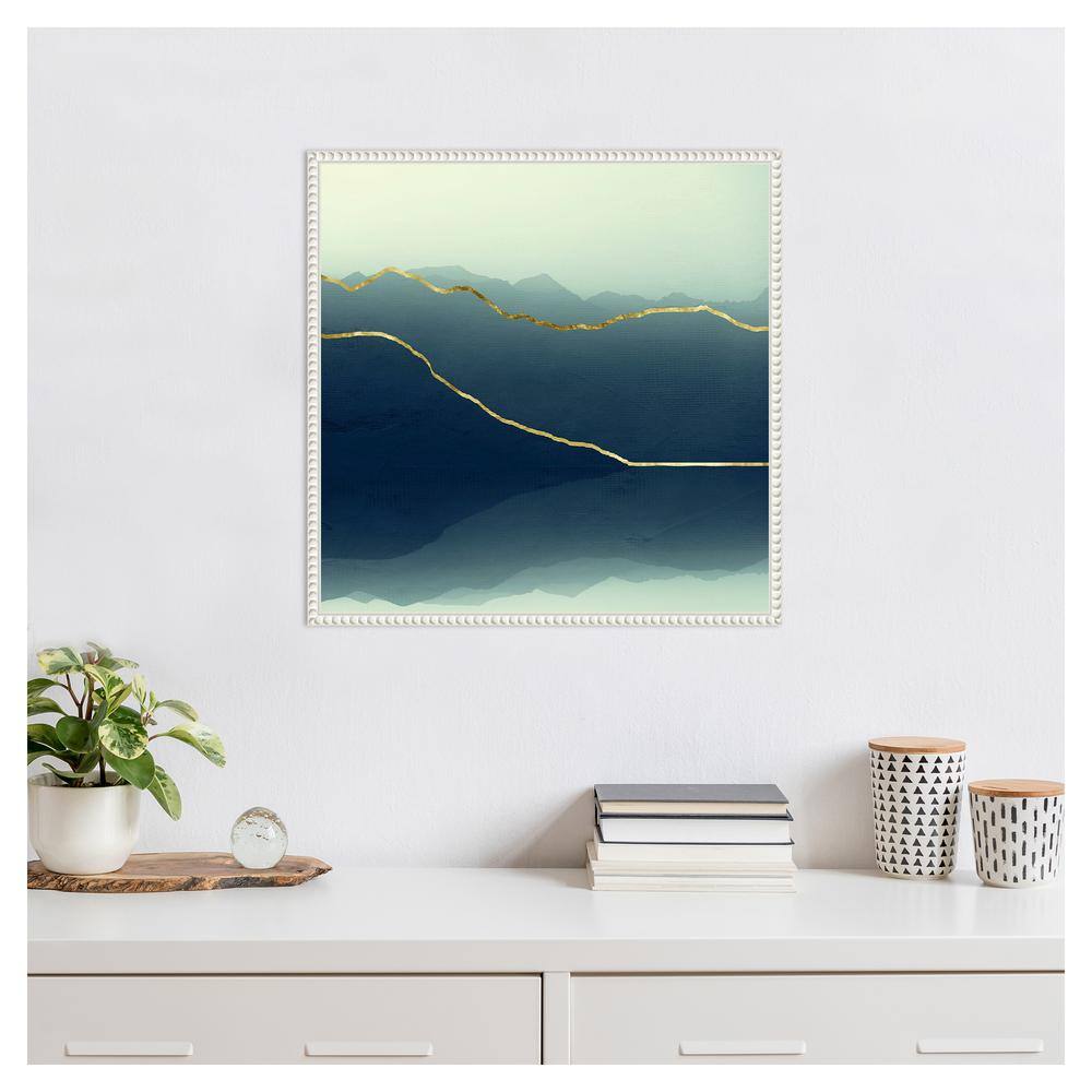 Gold Lined Abstract Mountain Framed Canvas Wall Art