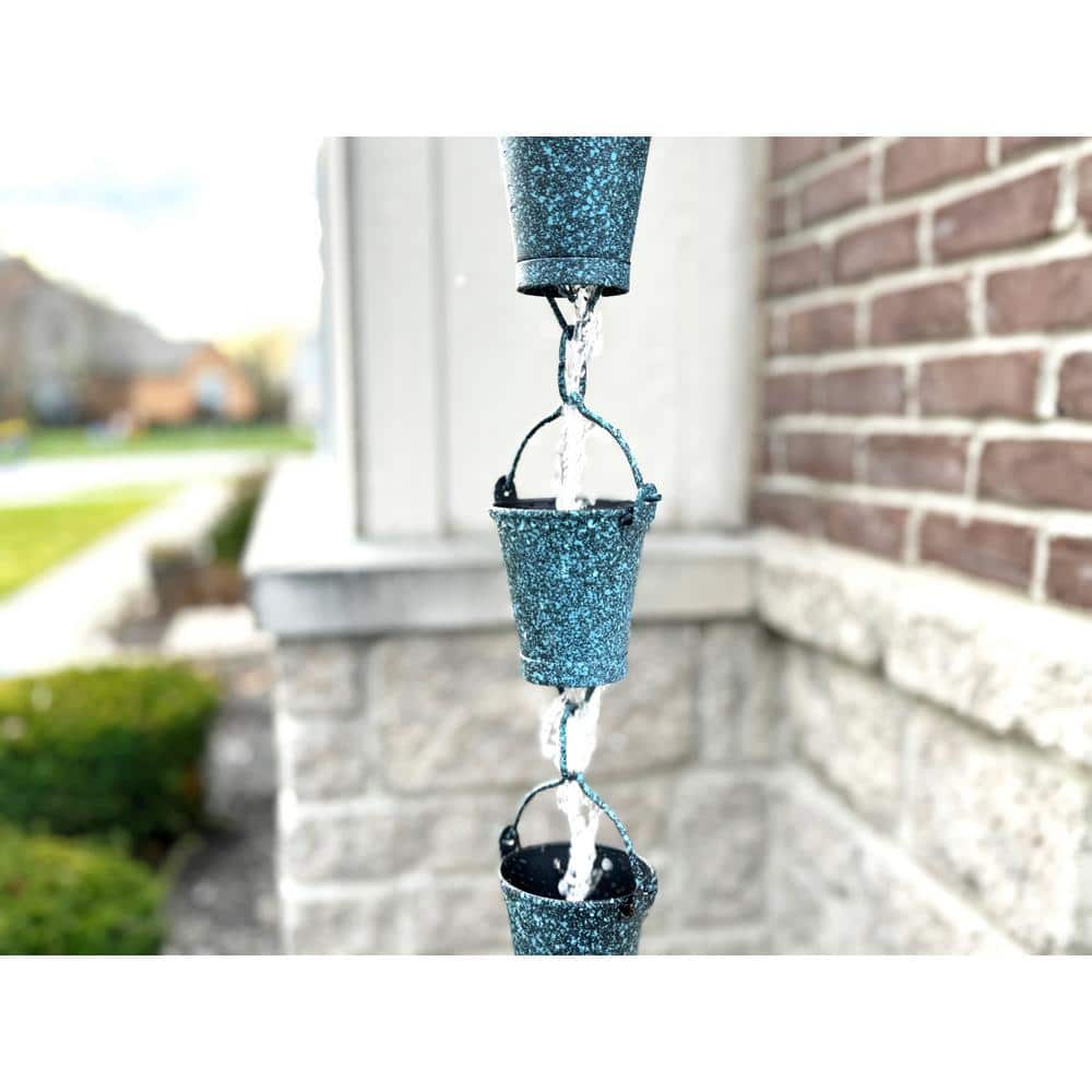 8.5 FT Black and Blue Metal Farmhouse Rain Chain