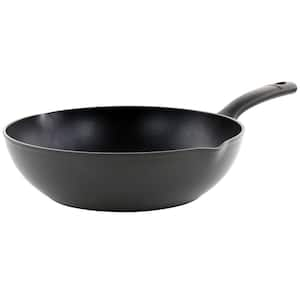 Kingsway 4.1 qt. Aluminum Nonstick Wok in Black