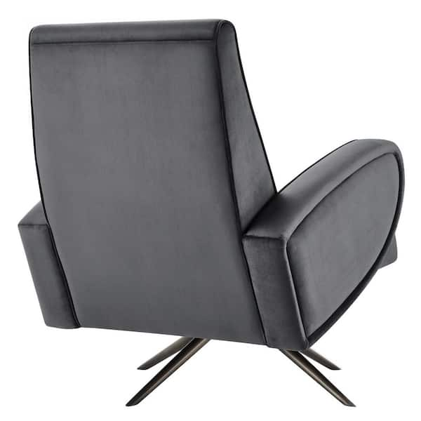 MODWAY Superior Gray Performance Velvet Swivel Chair EEI 5027 GRY