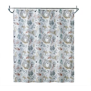 Sketched Woodland Fabric Shower Curtain, 72 in., Multi