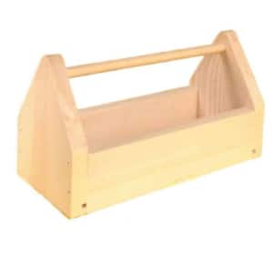 Houseworks 8.25 in. Unfinished Wood Large Tool Box or Garden Tote Kit