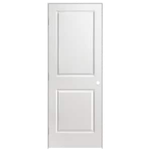 30 in. x 80 in. 2 Panel Square Top Right-Handed Hollow-Core Primed Composite Single Prehung Interior Door