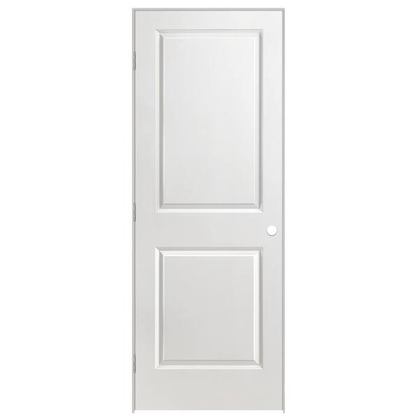 Masonite 30 in. x 96 in. 2 Panel Square Right-Handed Solid Core White Primed Molded Single Prehung Interior Door