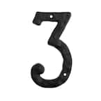 Everbilt 6 in. Matte Black Cast Iron Number 3 37736 - The Home Depot