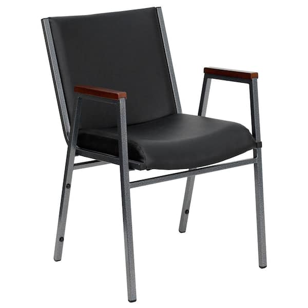 Carnegy Avenue Vinyl Stackable Chair in Black