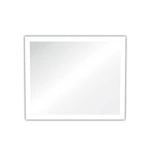Angelina 36 in. W x 30 in. H Medium Rectangular Frameless LED Light Wall-Mount Bathroom Vanity Mirror in Silver