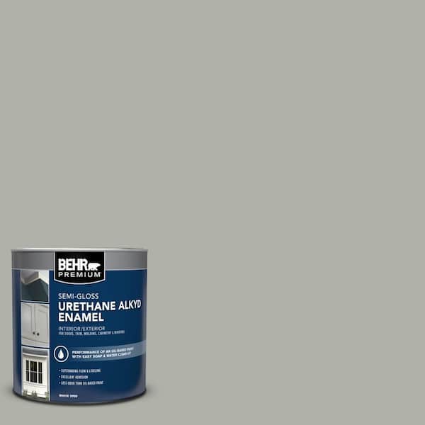 BEHR PREMIUM 1 qt. #BNC-06 Urban Putty Semi-Gloss Enamel Urethane Alkyd Interior/Exterior Paint