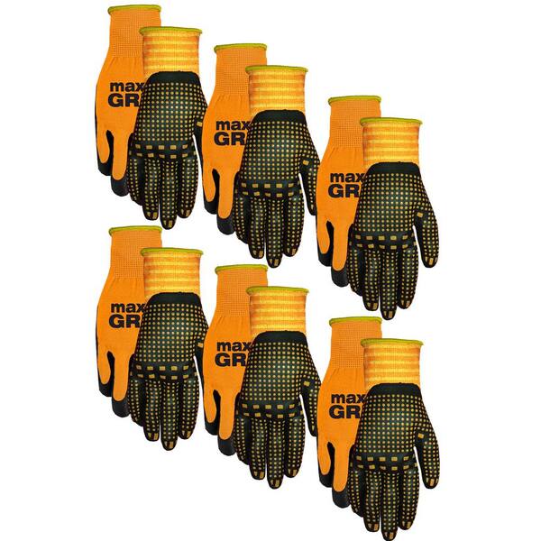 Midwest Gloves & Gear Men's Max Grip Gloves (6-Pack)