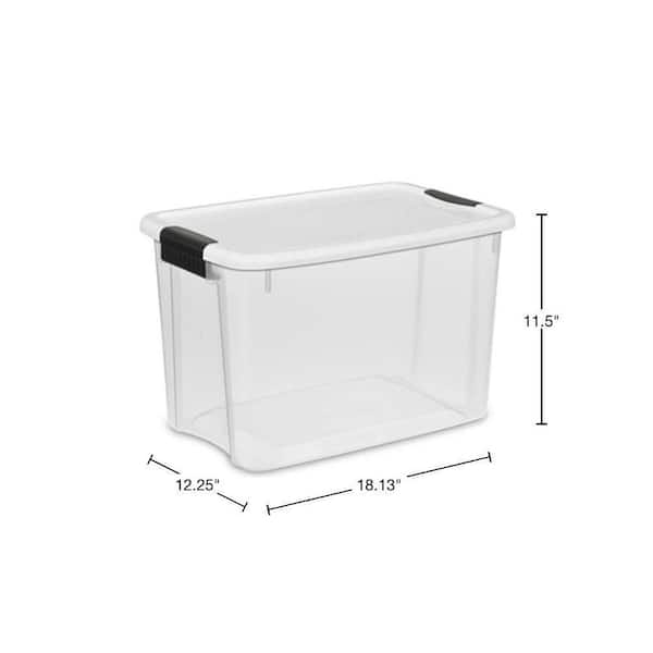 https://images.thdstatic.com/productImages/1483e6b3-4439-4ca2-af58-de1a9f363511/svn/clear-base-with-white-lid-and-black-latches-sterilite-storage-bins-6-x-19859806-90197-40_600.jpg