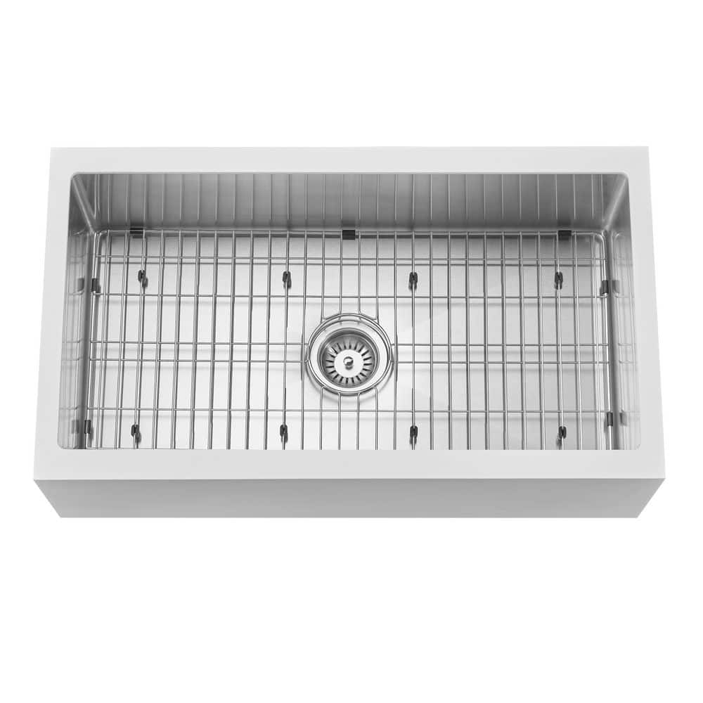 30'' White and Stainless Steel Farmhouse Single Bowl Kitchen Sink