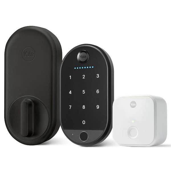 Yale Apartment Smart Door Lock with Wi-Fi and Fingerprint Keypad Access, Black Suede