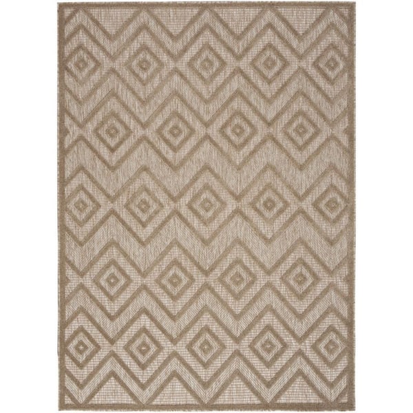 Beige 4 ft. x 6 ft. Woven Polypropylene;Polyester Indoor/Outdoor Area Rug