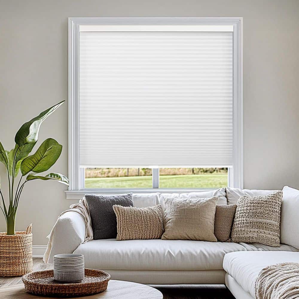 Cut-to-Size Morning Mist Privacy Light Filtering Cordless Polyester Cellular Shades 64.25 in. W x 48 in. L price history on PriceWatchPro