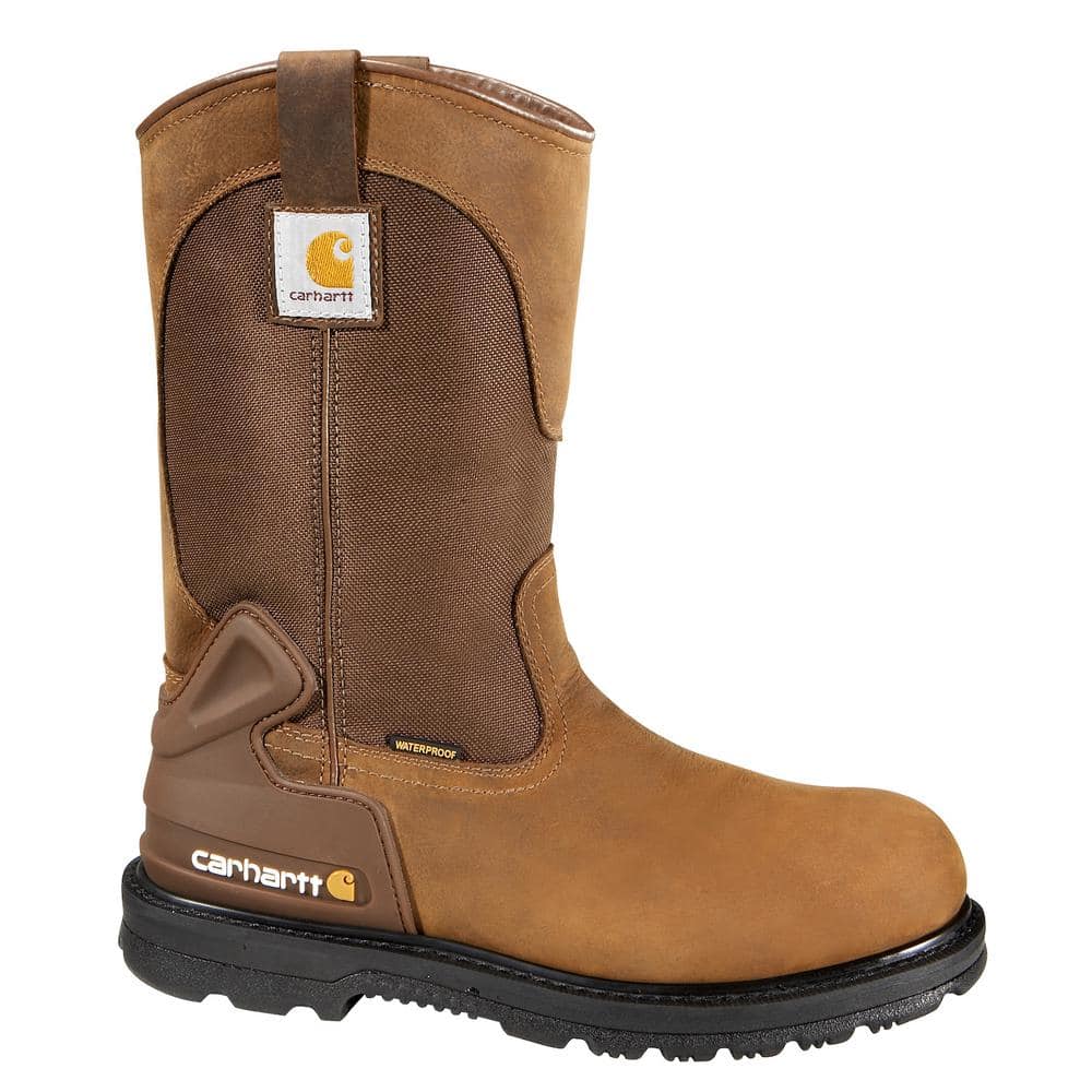 Carhartt Mens 11 Wellington Waterproof Soft Toe Pull-On Leather Work Boot CMP1100 