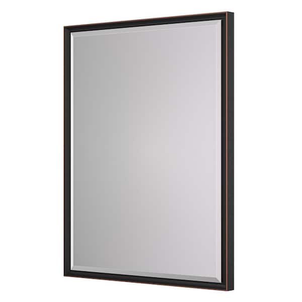 22 in. W x 30 in. H Rectangular Brushed Gold Mirrors for Bathroom Wall Beveled Mirror Bathroom Vanity Mirror Over Sink