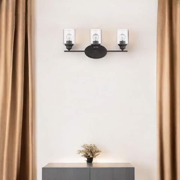 9.88 in. Clear Indoor Hardwired Sconce with No Bulbs Included