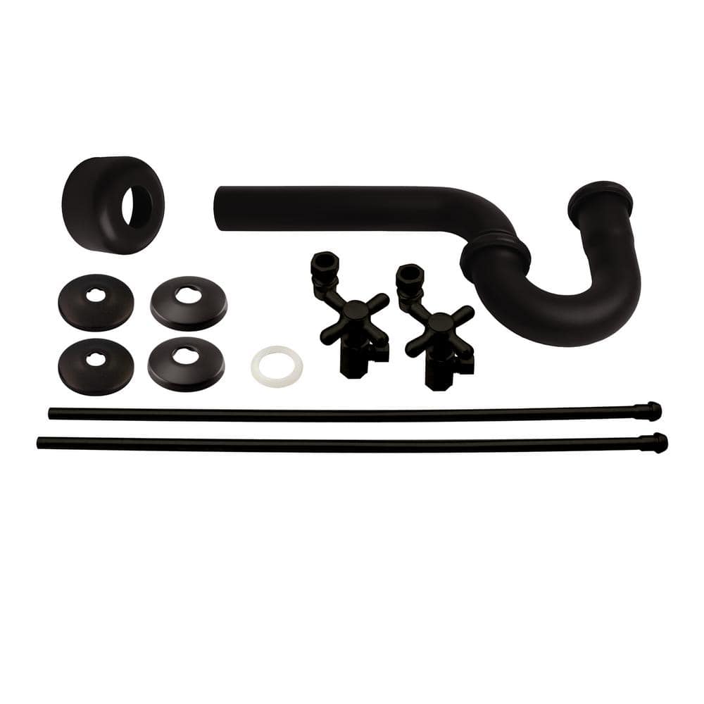 Freestanding Pedestal Sink Kit with 20 in. Supply Lines, P-Trap and Cross Handle Angle Stops, Oil Rubbed Bronze price history on PriceWatchPro
