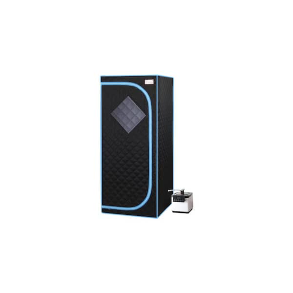 1-Person Black Full Size Steamed Home Spa Portable Sauna with Foldable Chair