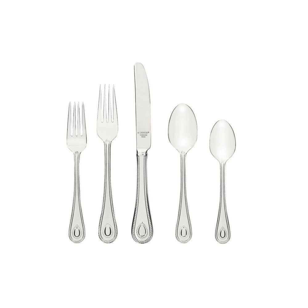 Elegant 65-Piece Stainless Steel Flatware Set with Beaded Handles