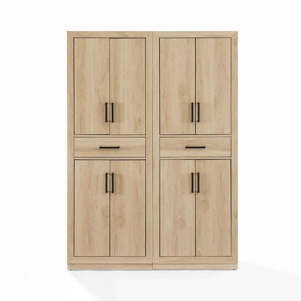 Isla Driftwood 2-Piece Engineered Wood Kitchen Pantry Cabinet Set