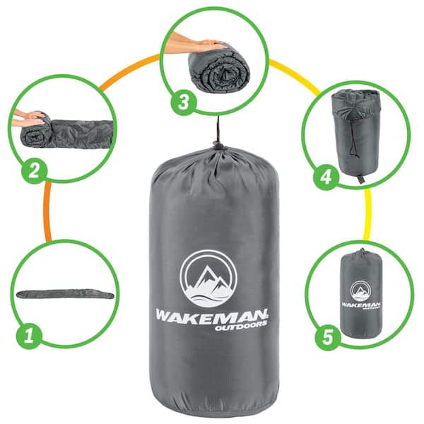 Wakeman Outdoors Gray Mummy Sleeping Bag - Adult Cold