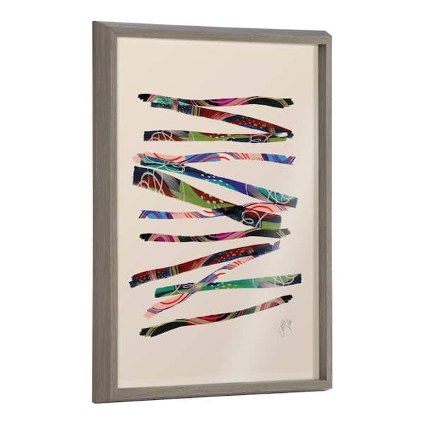 Kate and Laurel Blake Abstract Sticks 5 by Jessi Raulet of Ettavee Framed Glass Art Print 18 in. x 24 in.