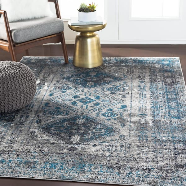 Titus Handmade Solid Blue/ Gray Area Rug (9' X 13') - 9' x 13