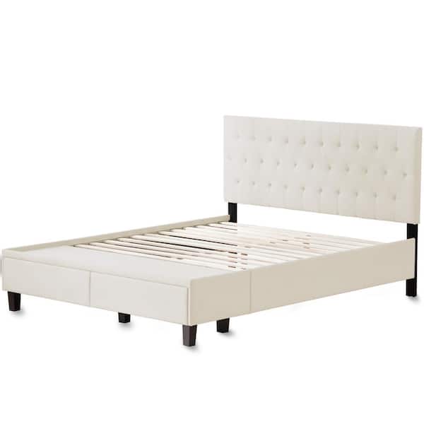 Brookside Anna Upholstered Cream Cal King Bed With Drawers Bsckpe04d2sb The Home Depot Brookside Anna Upholstered Cream Cal, Cal King Bed
