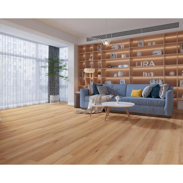 Paragon Caliber Brown 20 MIL x 9 in. W x 60 in. L SPC Waterproof Click Lock Vinyl Plank Flooring (18.71 sq. ft./case)
