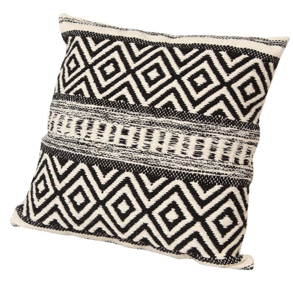THE URBAN PORT Black and White Boho Diamond Pattern Jacquard Cotton