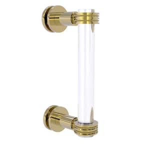 Clearview 8 in. Single Side Shower Door Pull with Dotted Accents in Unlacquered Brass