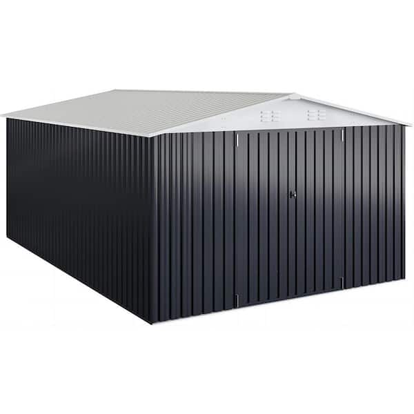 10 ft. W x 14 ft. D Metal Outdoor Storage Shed Featuring Reinforced Frame and Lockable Doors(140 sq. ft.)