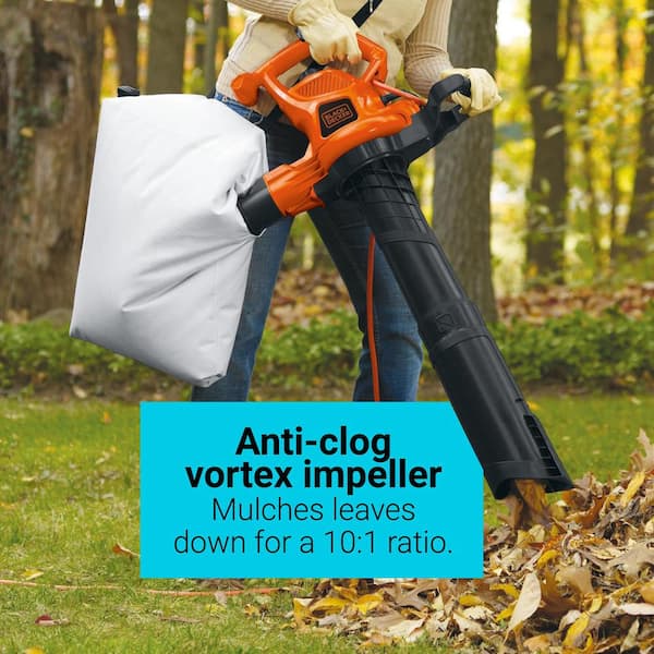 BLACK+DECKER 3-in-1 Leaf Blower, Leaf Vacuum and Mulcher, Up to 230 MPH, 12  Amp, Corded Electric (BV3600)